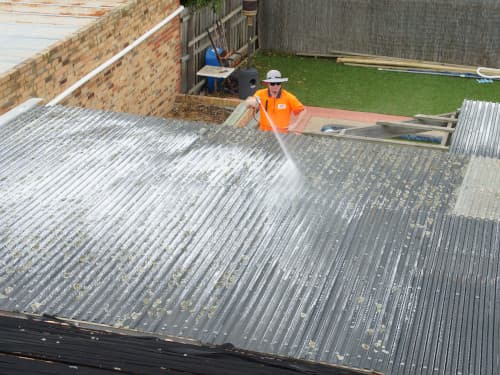 laserlight roof being treated